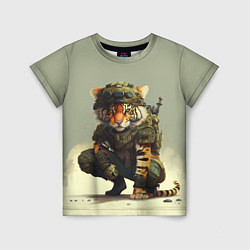 Детская футболка Милитари тигр
