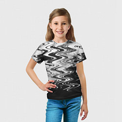 Футболка детская Чёрная вода паттерн, цвет: 3D-принт — фото 2