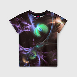 Детская футболка Магические фиолетовые волны и цветные космические