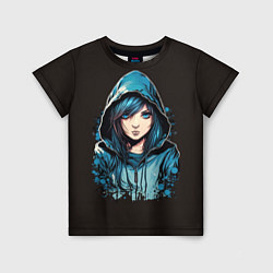 Детская футболка Голубоглазая аниме девушка