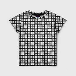 Детская футболка Черно-белый геометрический мелкий узор