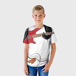 Футболка детская Пингвин- басист, цвет: 3D-принт — фото 2