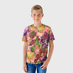 Футболка детская Райские цветы, цвет: 3D-принт — фото 2