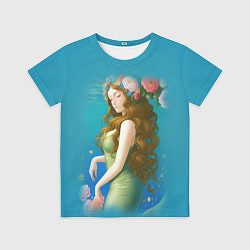 Детская футболка Фэнтези девушка с розами
