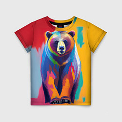 Футболка детская Медведь красочный, цвет: 3D-принт