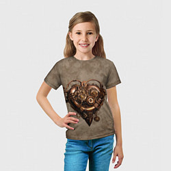 Футболка детская Стимпанк сердце, цвет: 3D-принт — фото 2