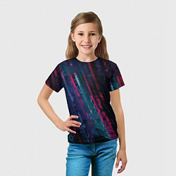Футболка детская Неоновая стена, цвет: 3D-принт — фото 2