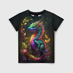 Детская футболка Разноцветный дракончик в лесу