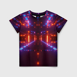 Футболка детская Неоновые разнообразные абстрактные лучи, цвет: 3D-принт