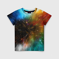 Детская футболка Бескрайний космос - неон