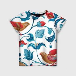 Детская футболка Узоры и птицы