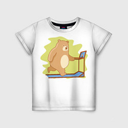 Детская футболка Медведь на беговой дорожке