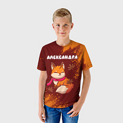 Футболка детская Александра осенняя лисичка, цвет: 3D-принт — фото 2