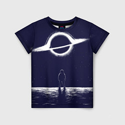 Детская футболка Космонавт смотрит на планету