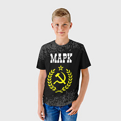 Футболка детская Марк и желтый символ СССР со звездой, цвет: 3D-принт — фото 2