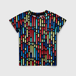 Детская футболка Неоновые полосы - авангардный паттерн