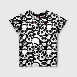 Футболка детская Чёрно-белые панды, цвет: 3D-принт