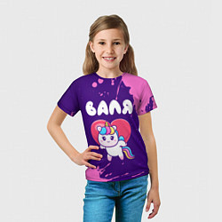 Футболка детская Валя единорог с сердечком, цвет: 3D-принт — фото 2