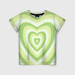 Детская футболка Зеленые сердца - индикид паттерн