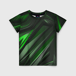 Футболка детская Green black abstract, цвет: 3D-принт