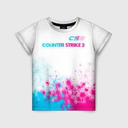 Футболка детская Counter Strike 2 neon gradient style: символ сверх, цвет: 3D-принт