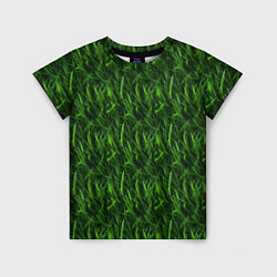 Футболка детская Сочный узор из зеленой травки, цвет: 3D-принт
