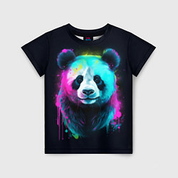 Детская футболка Панда в неоновых красках