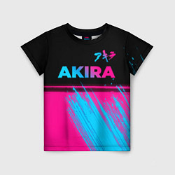 Футболка детская Akira - neon gradient: символ сверху, цвет: 3D-принт