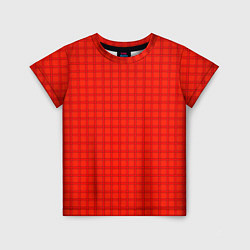Детская футболка Оранжево-красный клетчатый узор