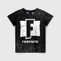 Детская футболка Fortnite с потертостями на темном фоне