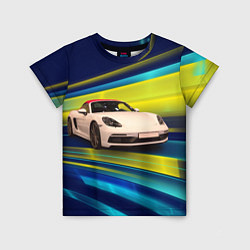 Детская футболка Спорткар Porsche в движении