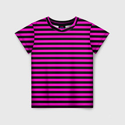 Детская футболка Черно-розовые Эмо полосы
