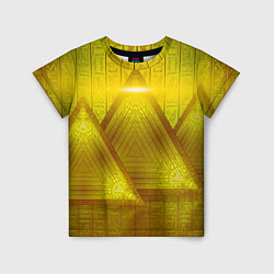 Футболка детская Золотые пирамиды и треугольники, цвет: 3D-принт