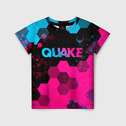 Детская футболка Quake - neon gradient: символ сверху