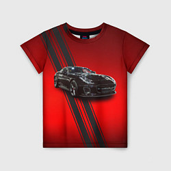 Футболка детская Английский спортивный автомобиль Jaguar, цвет: 3D-принт