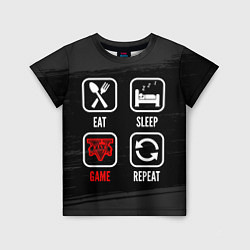 Футболка детская Eat, sleep, GTA, repeat, цвет: 3D-принт