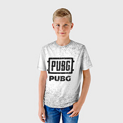 Футболка детская PUBG с потертостями на светлом фоне, цвет: 3D-принт — фото 2