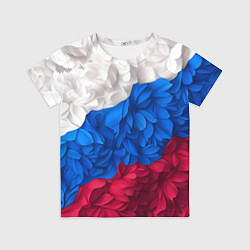 Детская футболка Флаг России из цветов