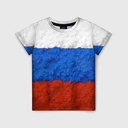 Детская футболка Флаг Российской Федерации из цветов