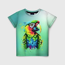 Детская футболка Разноцветный попугай
