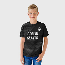 Футболка детская Goblin Slayer glitch на темном фоне: символ сверху, цвет: 3D-принт — фото 2