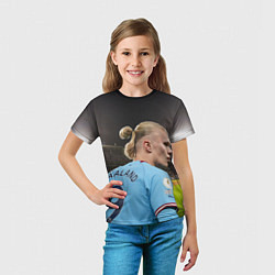 Футболка детская Эрлинг Холанд Манчестер, цвет: 3D-принт — фото 2