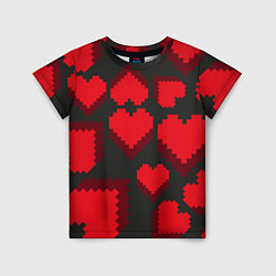 Детская футболка Pixel hearts