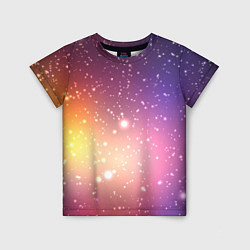 Детская футболка Желто фиолетовое свечение и звезды