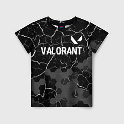 Детская футболка Valorant glitch на темном фоне: символ сверху