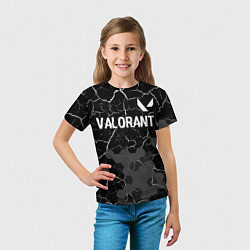 Футболка детская Valorant glitch на темном фоне: символ сверху, цвет: 3D-принт — фото 2