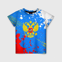Детская футболка Россия 2024 герб флаг