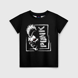 Детская футболка Панк - череп с ирокезом