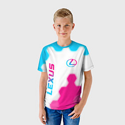 Футболка детская Lexus neon gradient style: надпись, символ, цвет: 3D-принт — фото 2