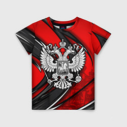 Детская футболка Герб РФ - красная органика